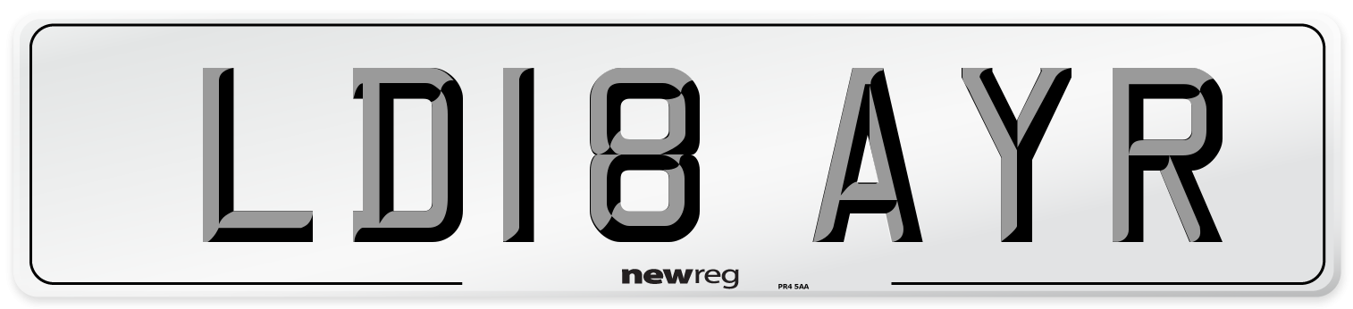 LD18 AYR Number Plate from New Reg